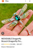 Moving Wings Dragonfly Brooch Dragonfly Pin Vintage Style Dragonfly Brooch