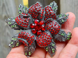 Poinsettia Brooch Large Poinsettia Christmas Brooch Poinsettia Pin