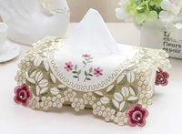 Tissue box cover lace tissue box cover linen
