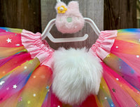 Rainbow Faux Fur Bunny Tail Tutu 4 Layer Baby Bunny tutu Easter Tutu Baby Easter Tutu Birthday Cake Smash Tutu