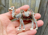 Camel Brooch Camel Pin Rhinestone Camel Jewelry Animal Brooch Pin