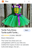 Turtle Tutu Dress Turtle outfit Turtle Costume Turtles dress turtle halloween costume-3 pcs set/4 layers