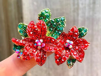 Christmas Brooch Christmas Pin Poinsettia Pin Christmas Gift Tree Ornaments Christmas Pendant