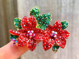 Christmas Brooch Christmas Pin Poinsettia Pin Christmas Gift Tree Ornaments Christmas Pendant