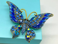 LARGE Butterfly Brooch Butterfly Pin Rhinestone Butterfly Brooch Butterfly Jewelry