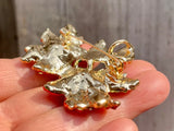 Christmas Brooch Christmas Pin Poinsettia Pin Christmas Gift Tree Ornaments Christmas Pendant