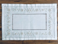 Hand Drawn Thread Hand Embroidered Placemats Linen