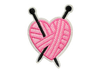 Yarn heart patch I love knitting patch ball of yard heart patch