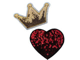 Sequin heart patch Sequin crown patch