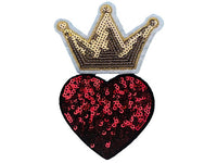 Sequin heart patch Sequin crown patch