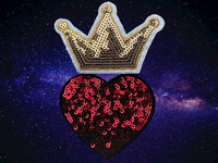 Sequin heart patch Sequin crown patch