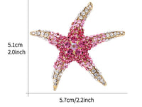 Starfish Brooch Starfish Pin Rhinestone Starfish Brooch Cute Decorating Jewelry Starfish Jewelry