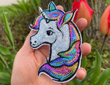 Sequin unicorn patch rainbow unicorn patch unicorn iron on patch unicorn Applique Pastel Patch Pastel unicorn patch Embroidered patch