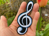 Treble Clef iron on patch treble clef patch Music note patch music note iron on patch embroidered patch
