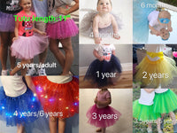 Rainbow pink sparkle 4 layers light up tutu with pink light up bunny ears