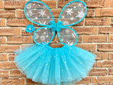 Fairy tutu rainbow tutu fairy dress fairy wings Halloween costume-3pcs set