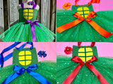 Turtle Tutu Dress Turtle outfit Turtle Costume Turtles dress turtle halloween costume-3 pcs set/4 layers
