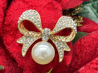 Bow brooch christmas brooch bow pin christmas pin gift for her