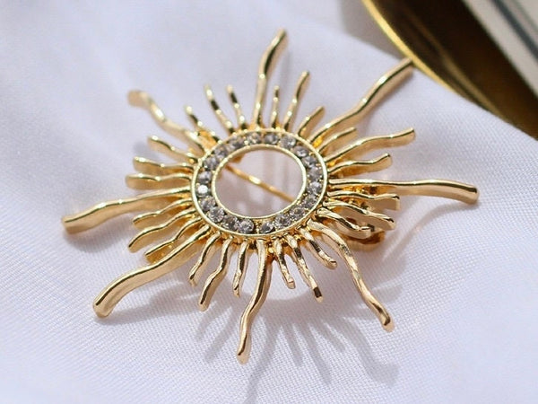 Sun Brooch Rhinestone Sun pin