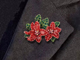 Christmas Brooch Christmas Pin Poinsettia Pin Christmas Gift Tree Ornaments Christmas Pendant