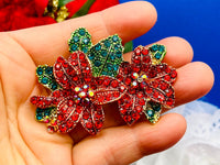 Christmas Brooch Christmas Pin Poinsettia Pin Christmas Gift Tree Ornaments Christmas Pendant