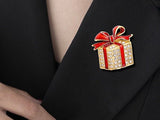 Christmas gift brooch gift box pin Christmas brooch Christmas pin