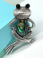 Abalone Frog Brooch Frog Pin Frog pendant Frog Jewelry Natural Corlorful Abalone Frog Brooch