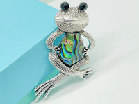 Abalone Frog Brooch Frog Pin Frog pendant Frog Jewelry Natural Corlorful Abalone Frog Brooch