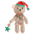 Bear brooch Bear pin Christmas brooch Christmas pin