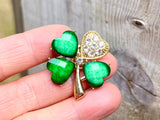 Four leaf clover brooch St. Patrick's Day brooch 4 leaf clover brooch lucky clover brooch Shamrock pin mother's day gift father's day gift