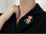 Bear brooch Bear pin Christmas brooch Christmas pin