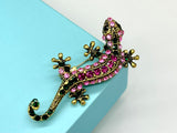 Lizard brooch Lizard pin gift for her Reptile Brooch Reptile pin lizard rhinestone brooch lizard pendant gift for her