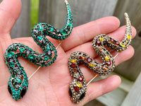 Large Snake brooch snake pin rhinestone snake brooch snake lover gift