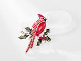 Christmas brooch christmas pin Cardinal brooch Christmas Cardinal pin