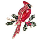 Christmas brooch christmas pin Cardinal brooch Christmas Cardinal pin