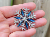 Snowflake brooch snowflake pin Christmas brooch christmas pin blue snowflake brooch holiday brooch holiday pin snowflake jewelry