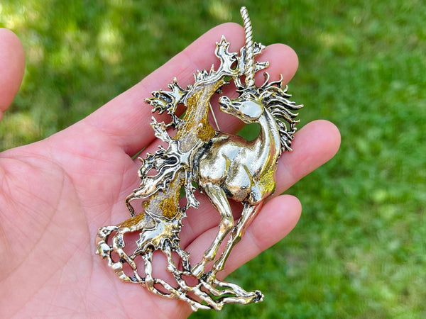 Large Vintage Style Unicorn Brooch Unicorn Pin Fairy Horse Brooch Horse Pin for Men Women Gift for her