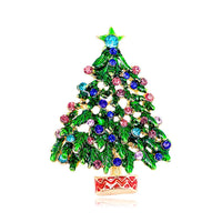 Christmas Tree brooch Christmas Pin Rhinestone Christmas pendant Christmas Brooch