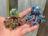 Octopus Brooch Octopus Pin Rhinestone Octopus Brooch Gift Large Size