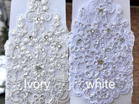 Wedding Gloves Lace Bridal Gloves Lace Rhinestone Gloves Lace Gloves Fingerless Rhinestone Bridal Gloves for Wedding Party CLEARANCE